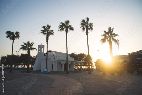 Agios Georgios Chapel at sunset, Ayia Napa, Cyprus photo