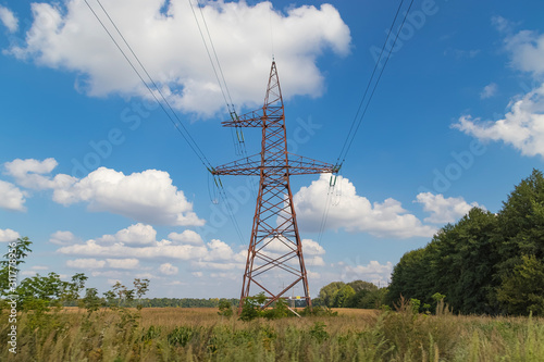 High-voltage power line, steel engineering structure