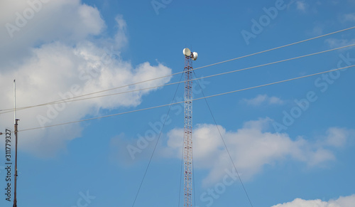 Cellular repeater, mast for broadcasting wireless communication and the Internet