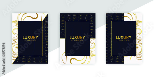 Set Luxury Minimal Cover With Marble Gold