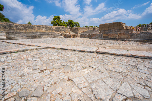 West court of Phaestos Minoan Palace, Crete, Greece photo