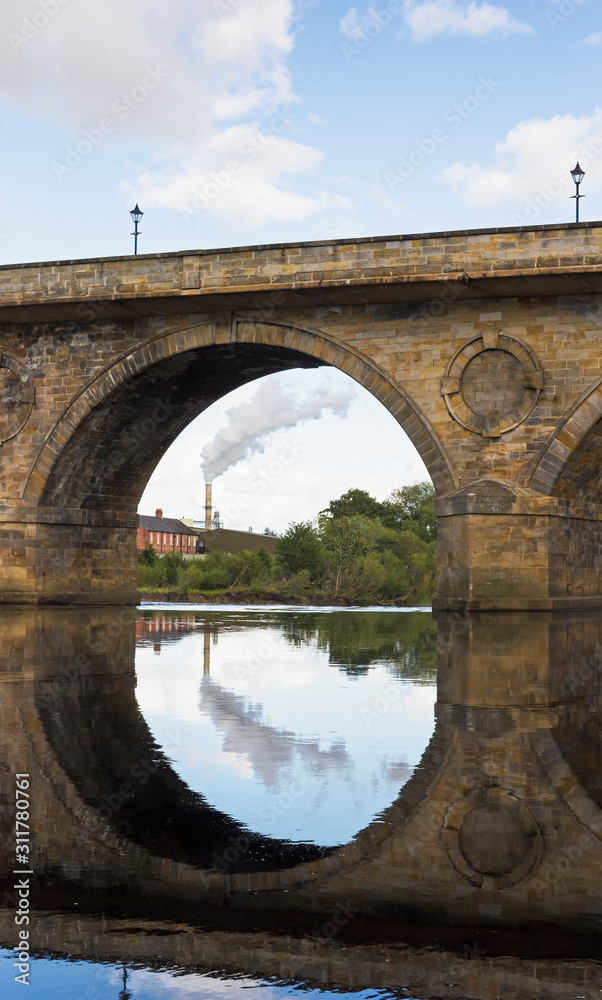 hexham bridge with reflection of Egger UK