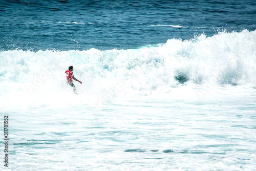 A beautiful view of Uluwatu beach in Bali, Indonesia.