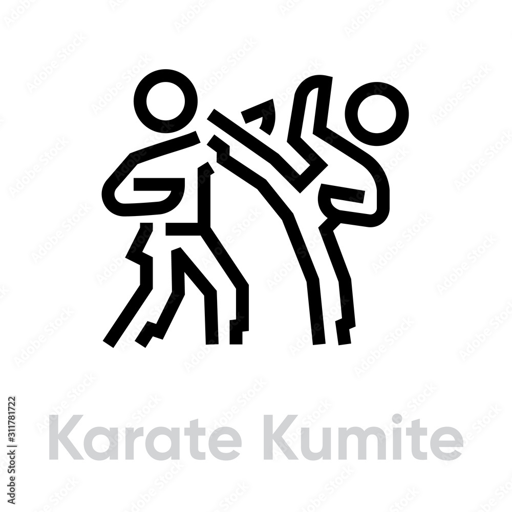 Karate Kumite sport icons Karate Kumite sport icons