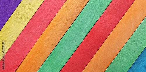 Colorful wooden board, plywood planks background and texture