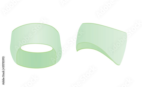 Green sport head band. vector illustration