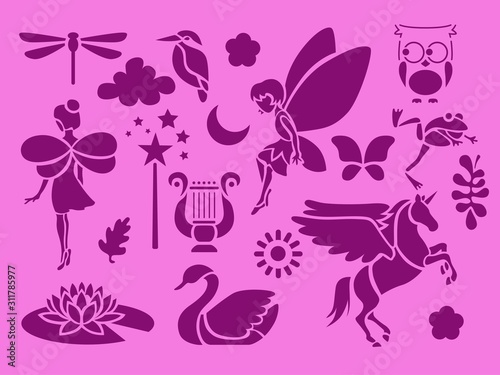 pink fairy stencils art set