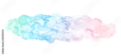 Watercolor vector abstract painting of purple, pink and yellow colors. Creative texture for background.
