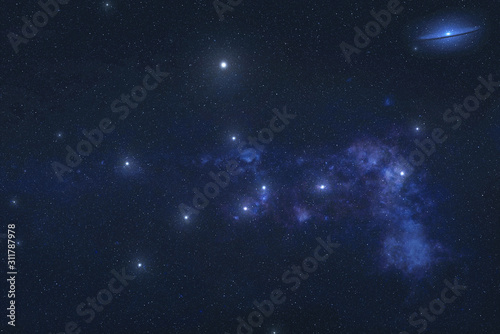 Virgo constellation stars in outer space. Zodiac Sign Virgo constellation stars. Elements of this image were furnished by NASA 