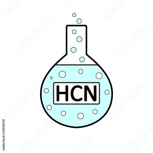 Laboratory glass with hydrocyanic acid.