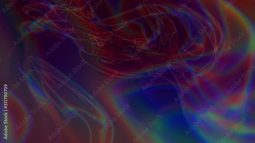 smooth glowing lines on the background of spectral divorces abstract drawing, 3d render