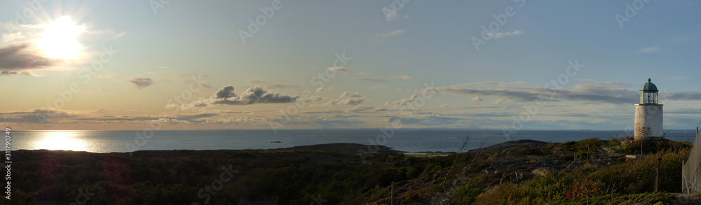 Panoramic view of landscapes and coast the Koster, Sydkoster and Nordkoster islands. Archipielago of Kosterhavets Nationalpark. Stromstad. Bohuslan. Sweden.