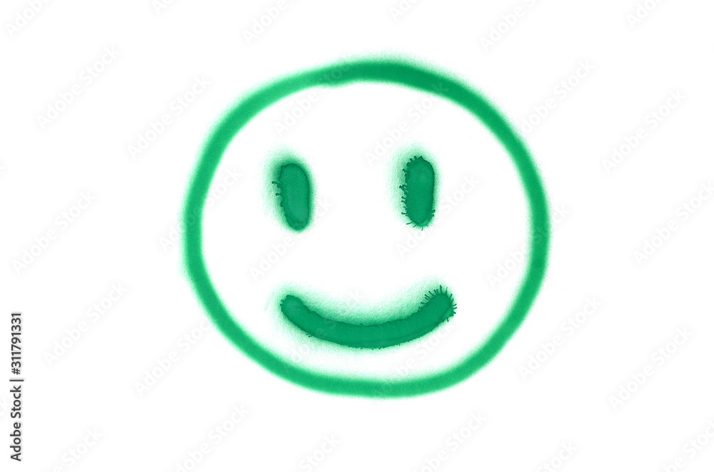 Graffiti smile sign sprayed on white isolated background Graffiti smile sign sprayed on white isolated background