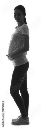 Silhouette of beautiful pre...