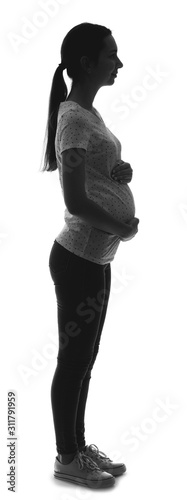 Silhouette of beautiful pre...