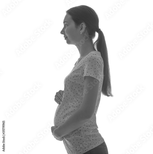 Silhouette of beautiful pre...