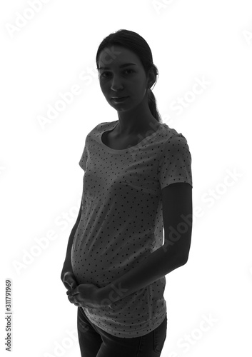 Silhouette of beautiful pre...