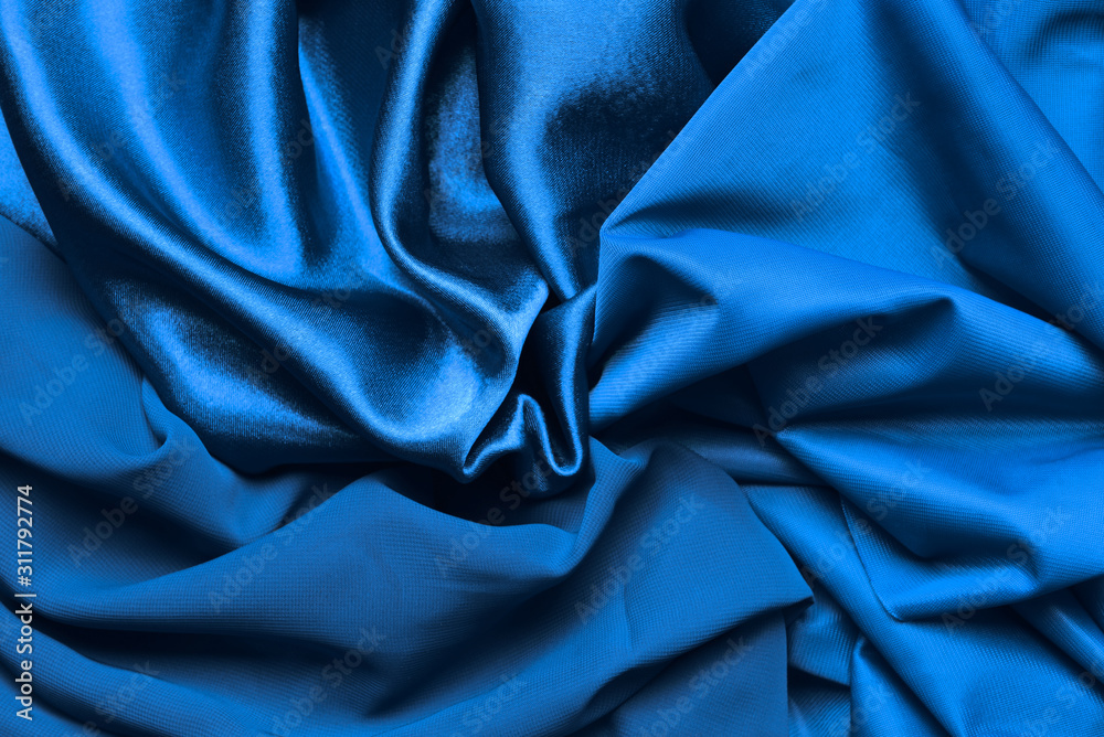 Texture of blue fabric, closeup Texture of blue fabric, closeup