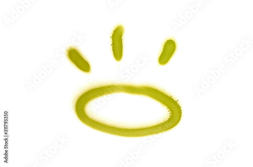 Graffiti crown sign sprayed on white isolated background