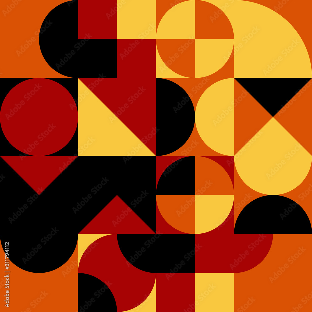 Obraz premium Abstract geometric retro design. Vector seamless pattern