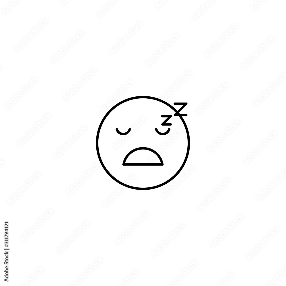 Fototapeta premium Set of outline emoticons, colorful emoji isolated on white background, vector illustration, smile icon set