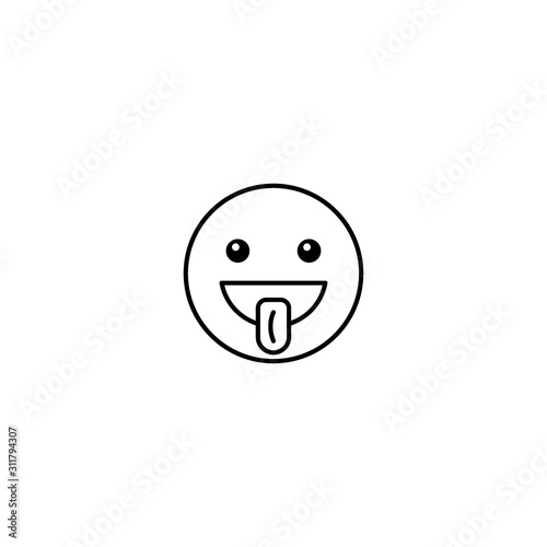 Set of outline emoticons, colorful emoji isolated on white background, vector illustration, smile icon set
