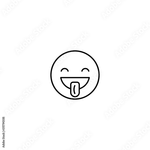 Set of outline emoticons, colorful emoji isolated on white background, vector illustration, smile icon set