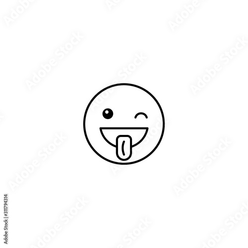 Set of outline emoticons, colorful emoji isolated on white background, vector illustration, smile icon set