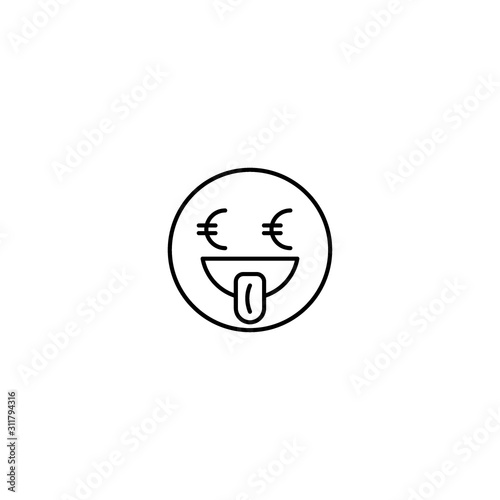Set of outline emoticons, colorful emoji isolated on white background, vector illustration, smile icon set