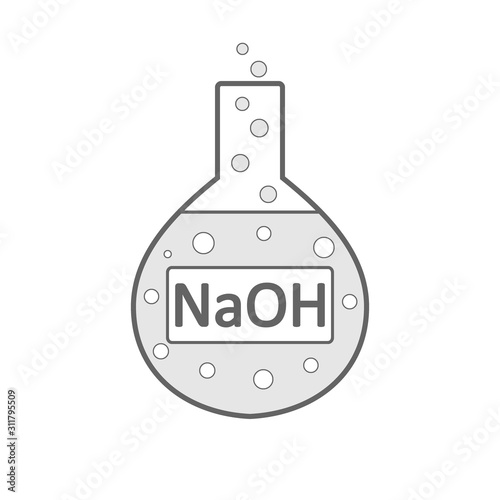 Laboratory glass with sodium hydroxide.
