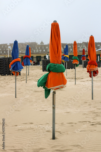 Colorful umbrellas on the beach