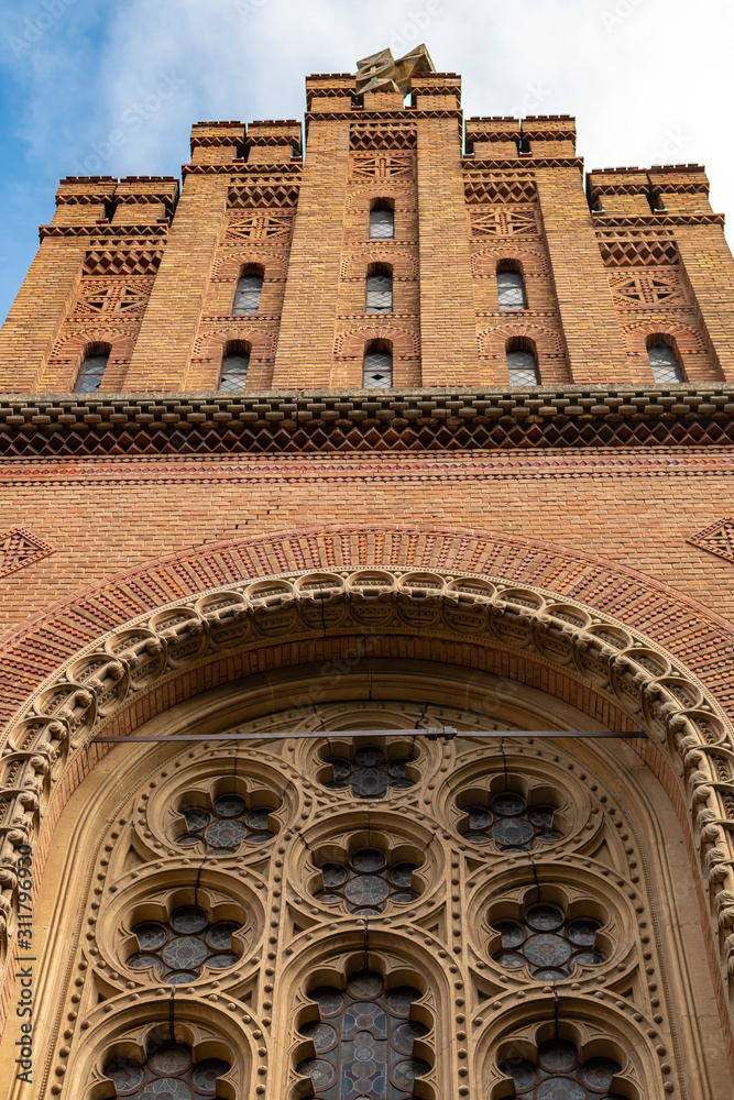 Unique architecture of Chernivtsi National University during sunny autumn day, Ukraine