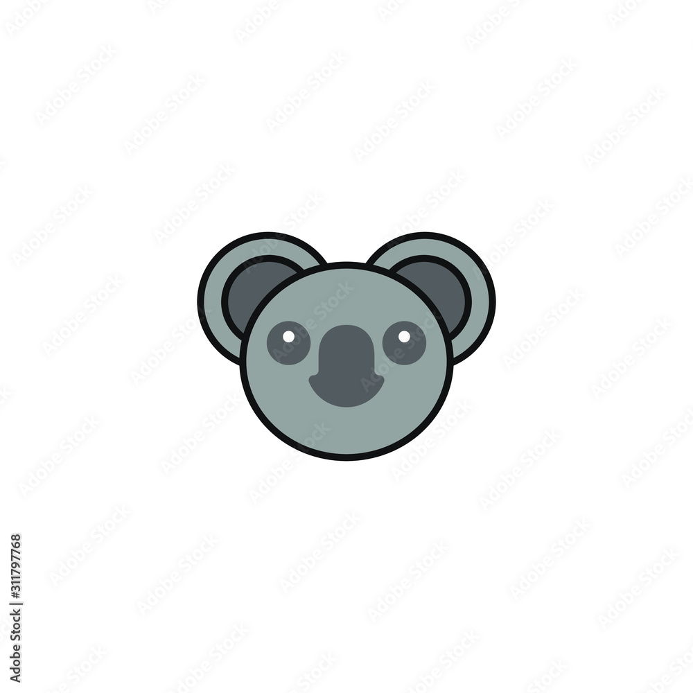 Cute Koala Face Vector Logo Cute Koala Face Vector Logo