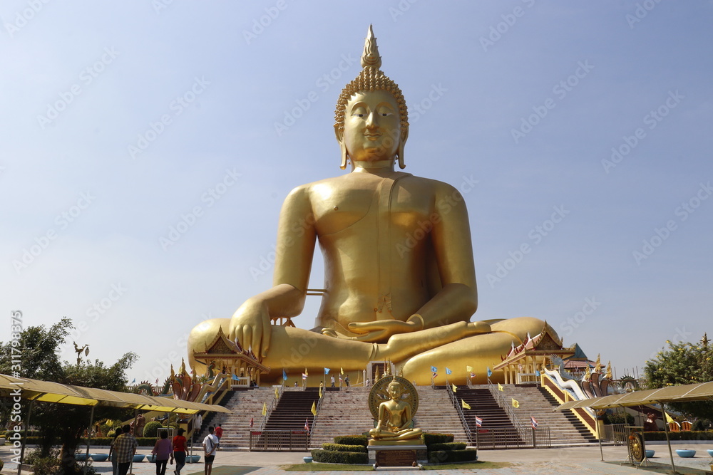 A beautiful view of Wat Muang temple in Ang Thong, Thailand. A beautiful view of Wat Muang temple in Ang Thong, Thailand.