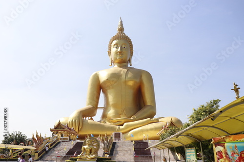 A beautiful view of Wat Muang temple in Ang Thong  Thailand.