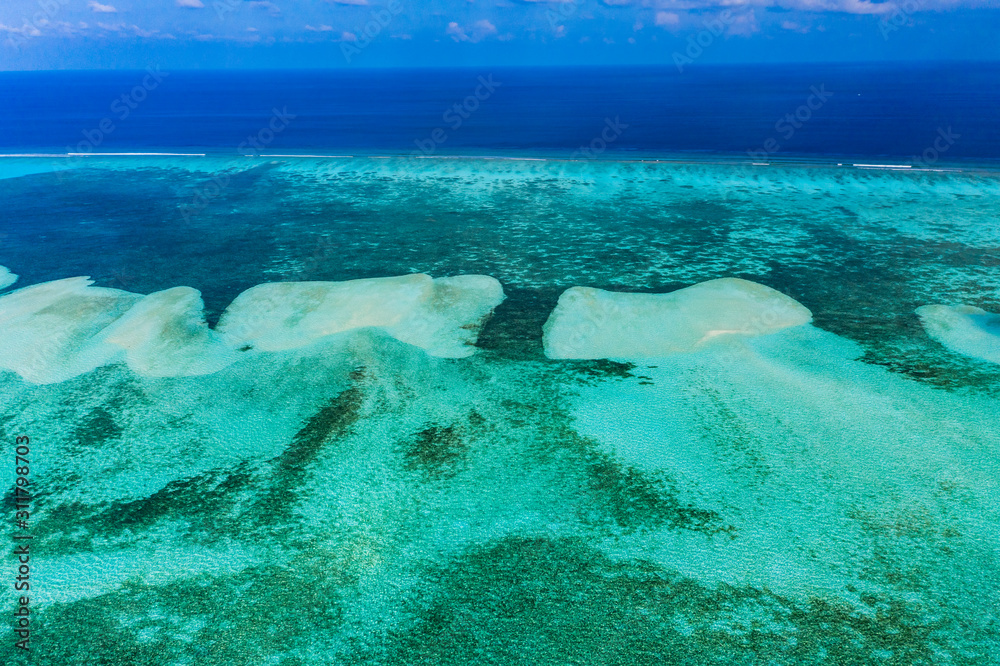 custom made wallpaper toronto digitalAerial view, in the outer reef of the South Male Atoll Maldives