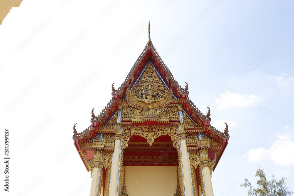 Naklejka premium A beautiful view of Wat Muang temple in Ang Thong, Thailand.