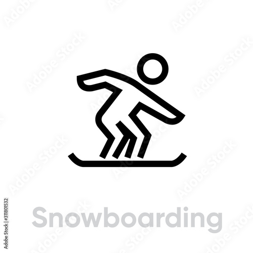 Snowboarding sport icons