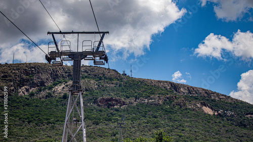 Cable car Cables going up a mountain