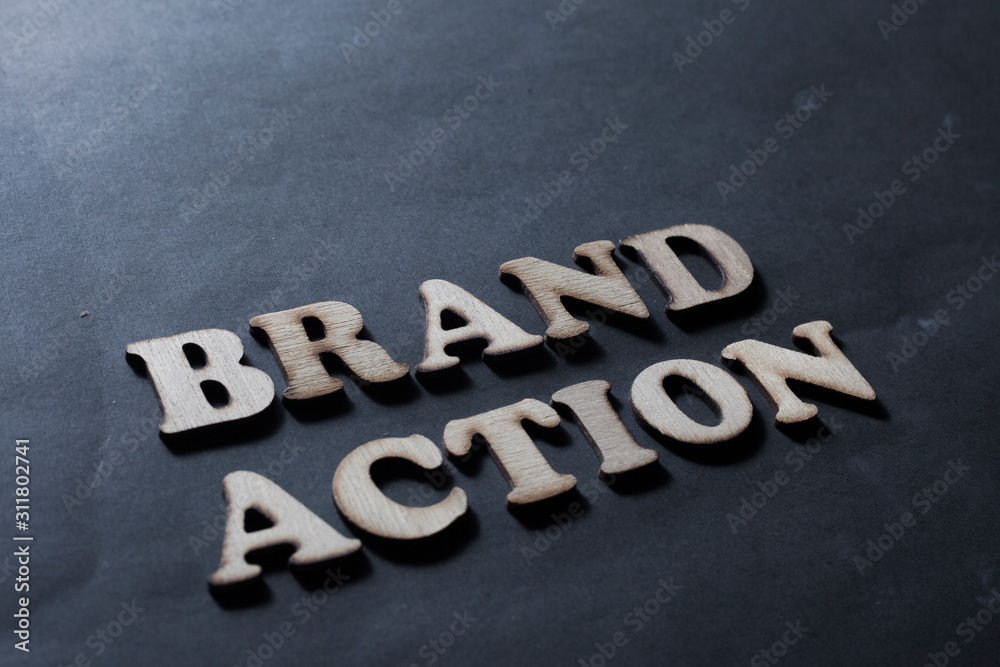 Fototapeta premium Brand Action. Business Marketing Words Typography Concept