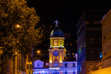 Rijeka, Croatia: December 18th 2018: Famous City Tower, symbol of Rijeka during advent and christmas time