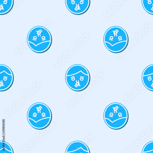 Blue line Runny nose icon isolated seamless pattern on grey background. Rhinitis symptoms, treatment. Nose and sneezing. Nasal diseases. Vector Illustration