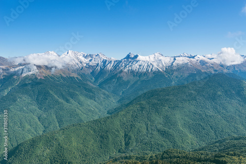 Caucasus mountains at summer day time. Sochi. Russia.