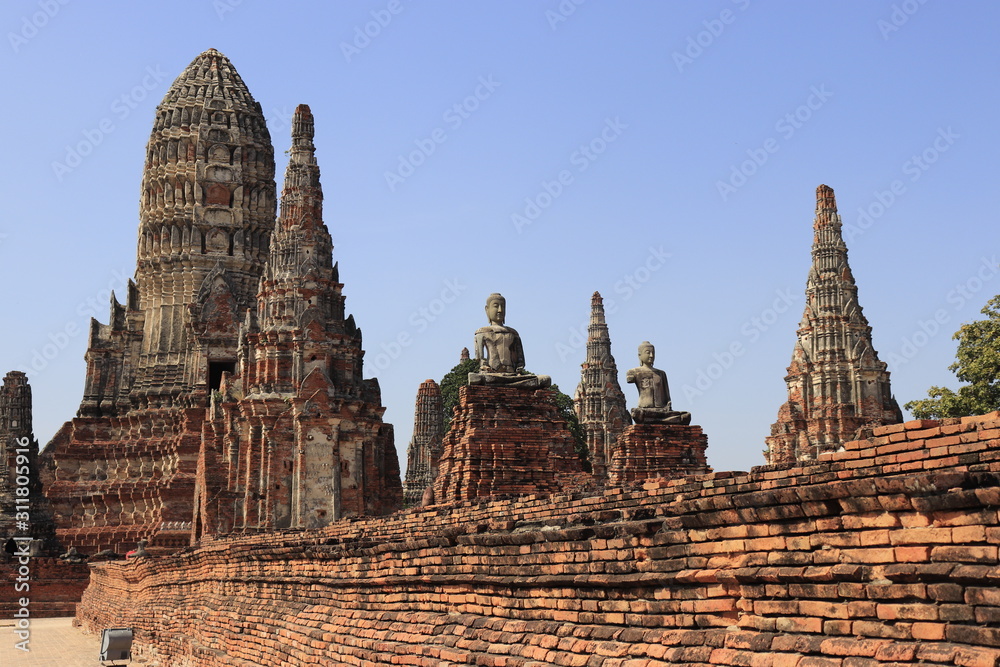 Fototapeta premium A beautiful view of buddhist temple in Ayutthaya, Thailand.