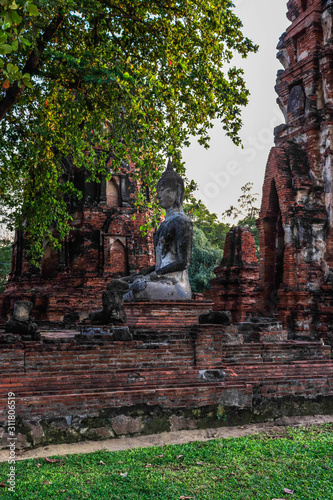 A beautiful view of Wat Mahathat temple in Ayutthaya, Thailand