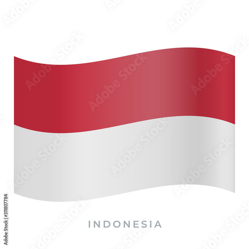 Indonesia waving flag vector icon. Vector illustration isolated on white. Free Download Indonesia waving flag vector icon. Vector illustration isolated on white. - GFXLoad