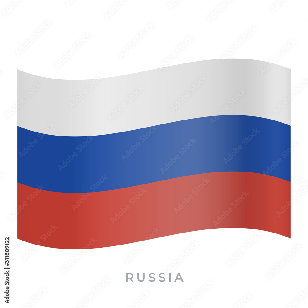 Russia waving flag vector icon. Vector illustration isolated on white. Russia waving flag vector icon. Vector illustration isolated on white.
