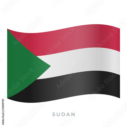 Free Download Sudan waving flag vector icon. Vector illustration isolated on white. - GFXLoad