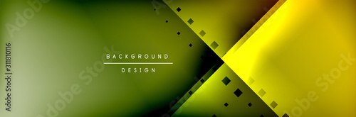 Abstract background - squares and lines composition created with lights and shadows. Technology or business digital template