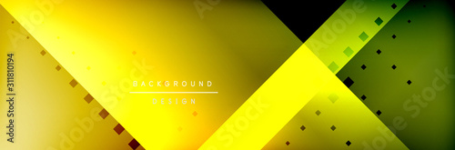 Abstract background - squares and lines composition created with lights and shadows. Technology or business digital template